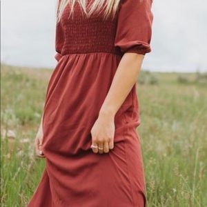 Carly Ruffle Maxi Dress in Burgundy